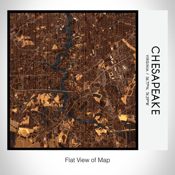 Rendered View of Chesapeake Virginia Map on 17oz Stainless Steel Insulated Tumbler in Ember Map Style