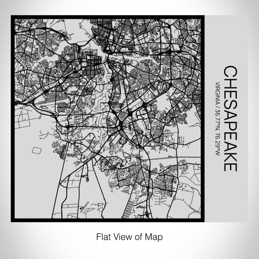 Rendered View of Chesapeake Virginia Map on 17oz Stainless Steel Insulated Tumbler in Tactile Lines with Succulent in Background