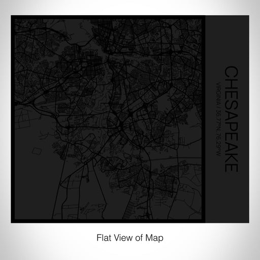 Rendered View of Chesapeake Virginia Map on 17oz Stainless Steel Insulated Tumbler in Matte Black with Tactile Lines