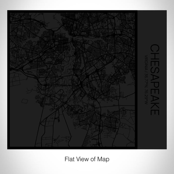 Rendered View of Chesapeake Virginia Map on 17oz Stainless Steel Insulated Tumbler in Matte Black with Tactile Lines