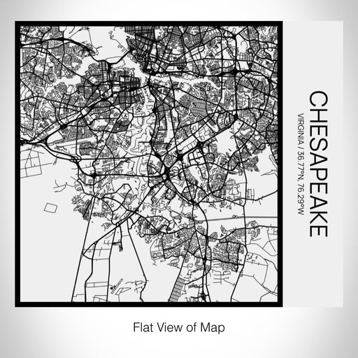 Rendered View of Chesapeake Virginia Map on 17oz Stainless Steel Insulated Tumbler in Matte White with Tactile Lines