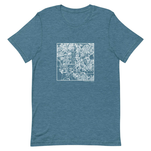 Chesapeake Virginia  Map Unisex T-Shirt with City inscription in Heather Teal