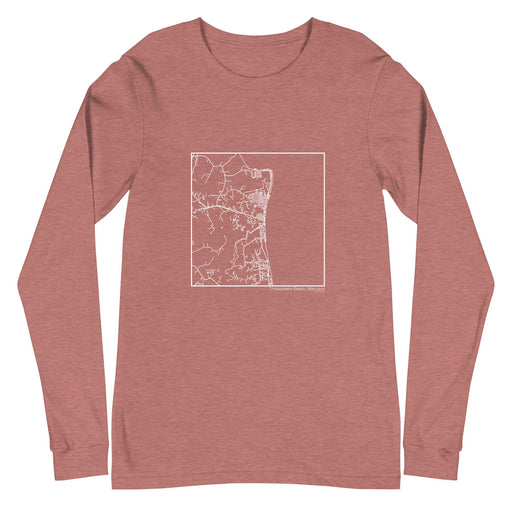 Chesapeake Beach Maryland  Map Unisex Long-Sleeve T-shirt with City inscription in Heather Mauve
