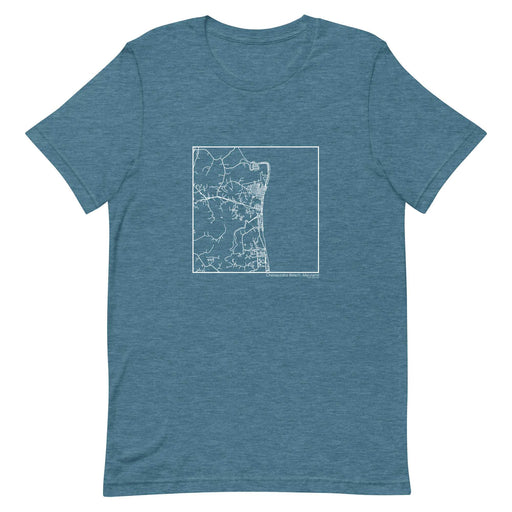 Chesapeake Beach Maryland  Map Unisex T-Shirt with City inscription in Heather Teal