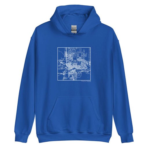 Cheyenne Wyoming  Map Unisex Hoodie Sweater with City inscription in Royal Blue