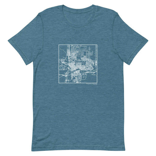 Cheyenne Wyoming  Map Unisex T-Shirt with City inscription in Heather Teal