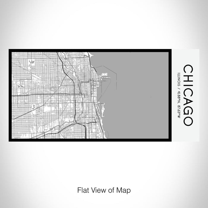 Rendered View of Chicago Illinois Map on 17oz Stainless Steel Insulated Bottle with printed classic style map