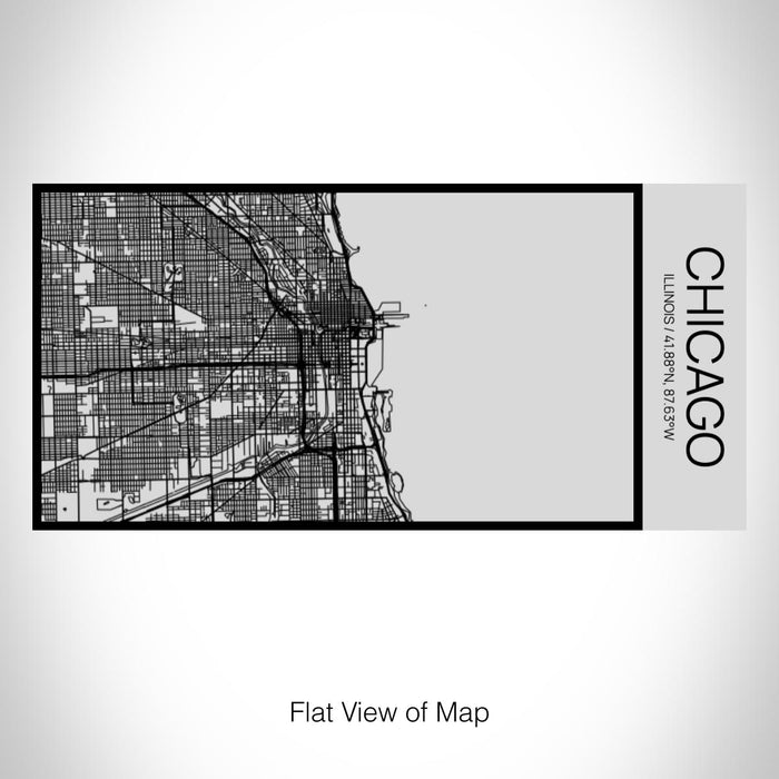 Rendered View of Chicago Illinois Map on 17oz Stainless Steel Insulated Cola Bottle in Stainless