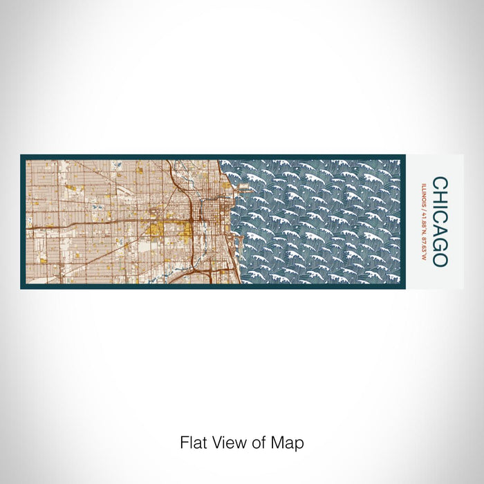 Rendered View of Chicago Illinois Map on 10oz Stainless Steel Insulated Cup in Woodblock with Sliding Lid