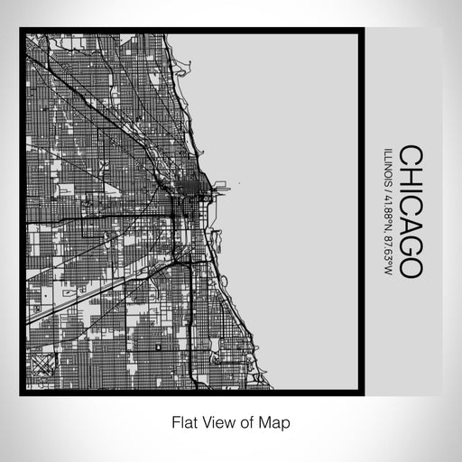 Rendered View of Chicago Illinois Map on 17oz Stainless Steel Insulated Tumbler in Tactile Lines with Succulent in Background