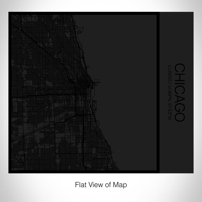 Rendered View of Chicago Illinois Map on 17oz Stainless Steel Insulated Tumbler in Matte Black with Tactile Lines