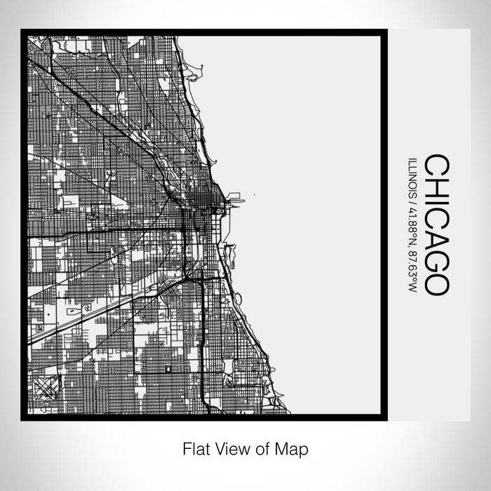 Rendered View of Chicago Illinois Map on 17oz Stainless Steel Insulated Tumbler in Matte White with Tactile Lines