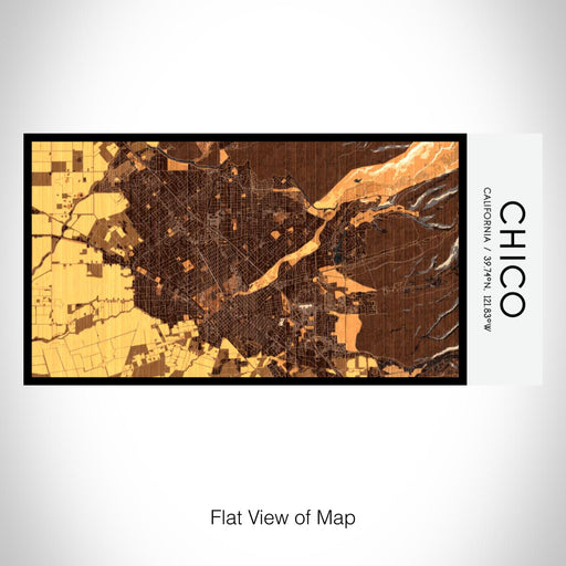 Rendered View of Chico California Map on 17oz Stainless Steel Insulated Bottle with printed ember style map