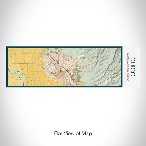 Rendered View of Chico California Map on 10oz Stainless Steel Insulated Cup in Woodblock with Sliding Lid