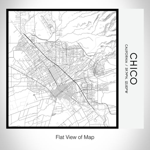 Rendered View of Chico California Map on 17oz Stainless Steel Insulated Tumbler in Classic Map Style