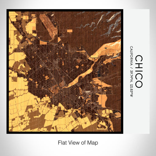 Rendered View of Chico California Map on 17oz Stainless Steel Insulated Tumbler in Ember Map Style