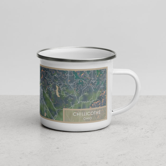 Right View Custom Chillicothe Ohio Map Enamel Mug in Afternoon