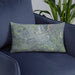 Custom Chillicothe Ohio Map Throw Pillow in Afternoon on Blue Colored Chair