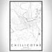 Chillicothe Ohio Map Print Portrait Orientation in Classic Style With Shaded Background