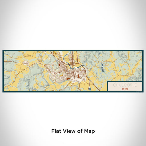 Flat View of Map Custom Chillicothe Ohio Map Enamel Mug in Woodblock