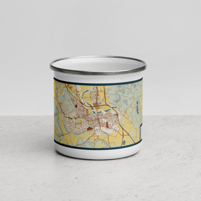 Front View Custom Chillicothe Ohio Map Enamel Mug in Woodblock