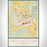 Chillicothe Ohio Map Print Portrait Orientation in Woodblock Style With Shaded Background