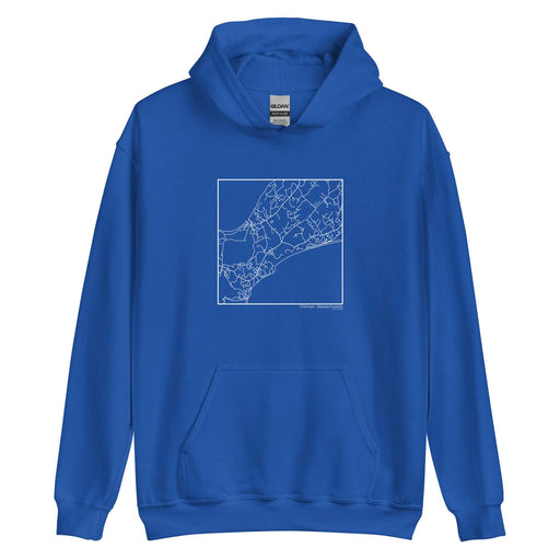 Chilmark Massachusetts  Map Unisex Hoodie Sweater with City inscription in Royal Blue