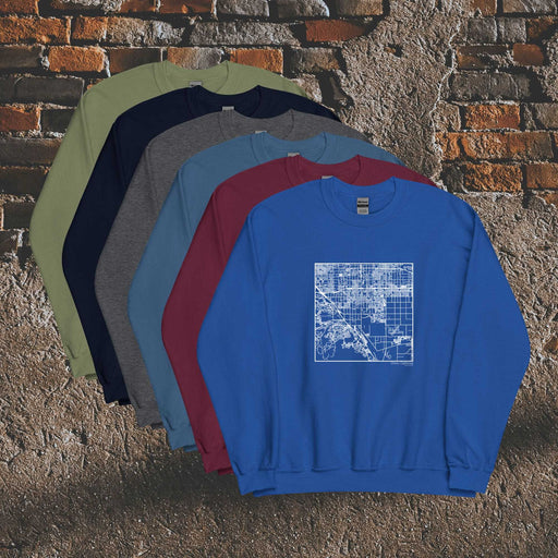 Chino California  Map Unisex Crewneck Sweaters in Multiple Colors