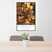 24x36 Chippewa Falls Wisconsin Map Print Portrait Orientation in Ember Style Behind 2 Chairs Table and Potted Plant