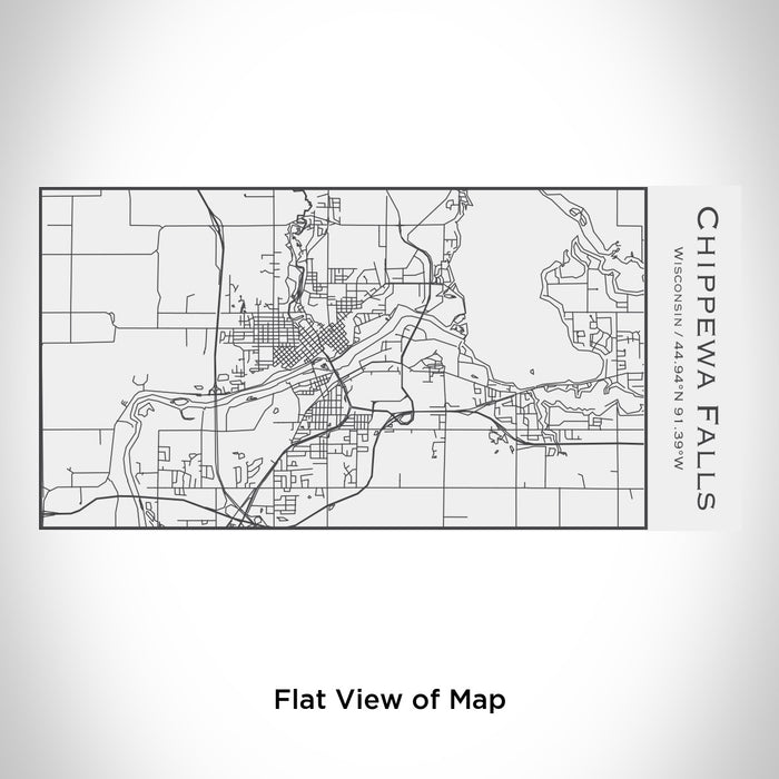 Rendered View of Chippewa Falls Wisconsin Map Engraving on 17oz Stainless Steel Insulated Cola Bottle in White