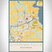 Chippewa Falls Wisconsin Map Print Portrait Orientation in Woodblock Style With Shaded Background