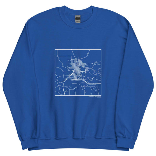 Chisholm Minnesota  Map Unisex Crewneck Sweater with City inscription in Royal Blue