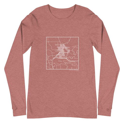 Chisholm Minnesota  Map Unisex Long-Sleeve T-shirt with City inscription in Heather Mauve