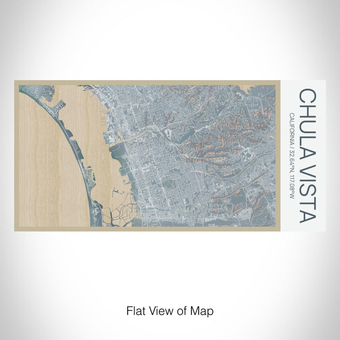 Rendered View of Chula Vista California Map on 17oz Stainless Steel Insulated Bottle with printed afternoon style map