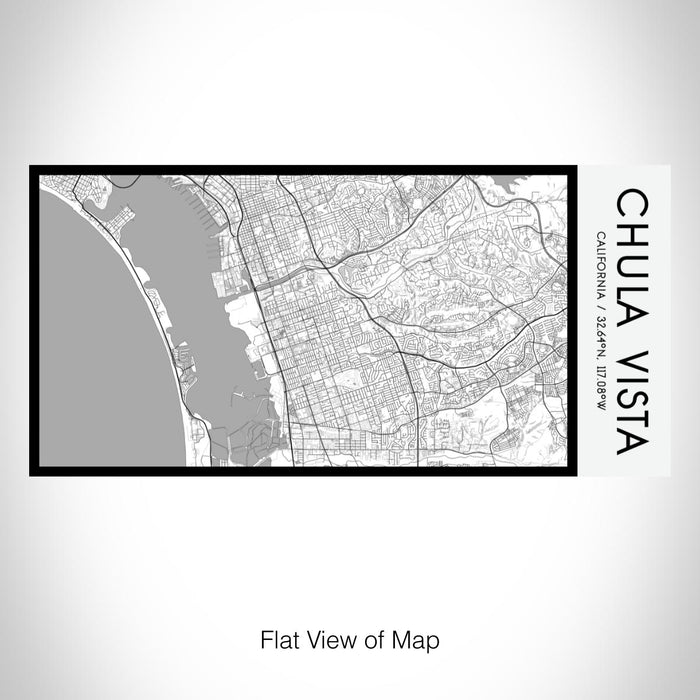 Rendered View of Chula Vista California Map on 17oz Stainless Steel Insulated Bottle with printed classic style map