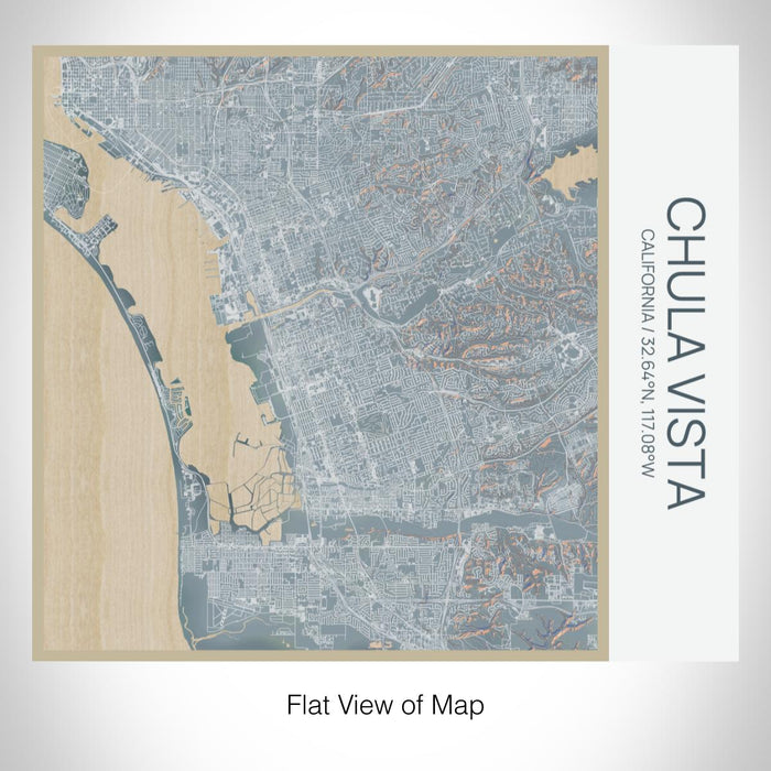 Rendered View of Chula Vista California Map on 17oz Stainless Steel Insulated Tumbler in Afternoon Map Style