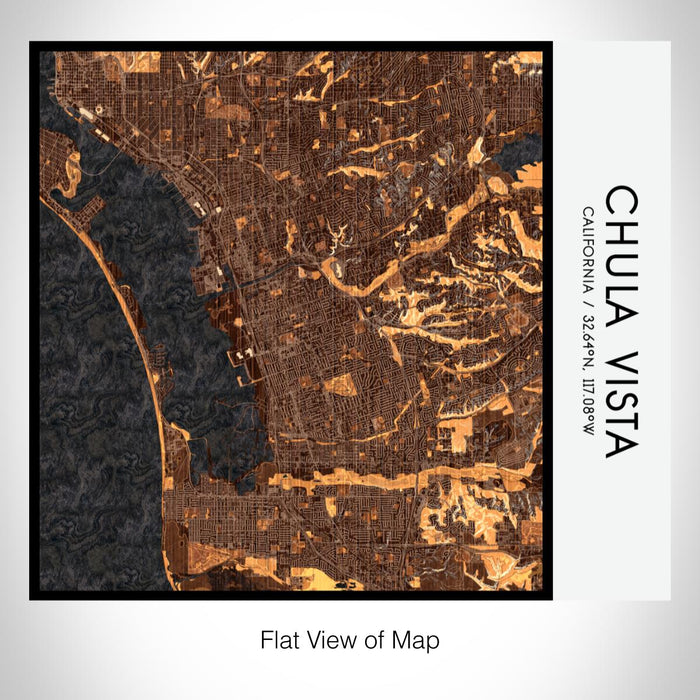 Rendered View of Chula Vista California Map on 17oz Stainless Steel Insulated Tumbler in Ember Map Style