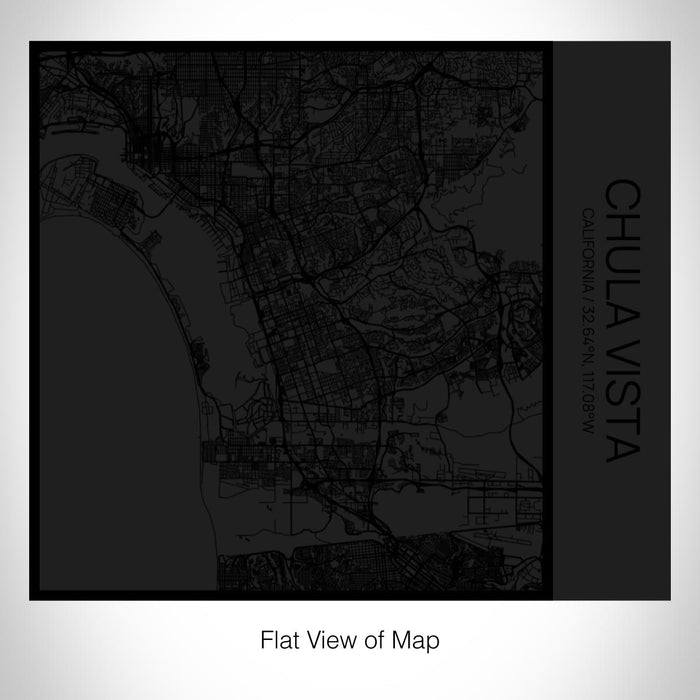 Rendered View of Chula Vista California Map on 17oz Stainless Steel Insulated Tumbler in Matte Black with Tactile Lines