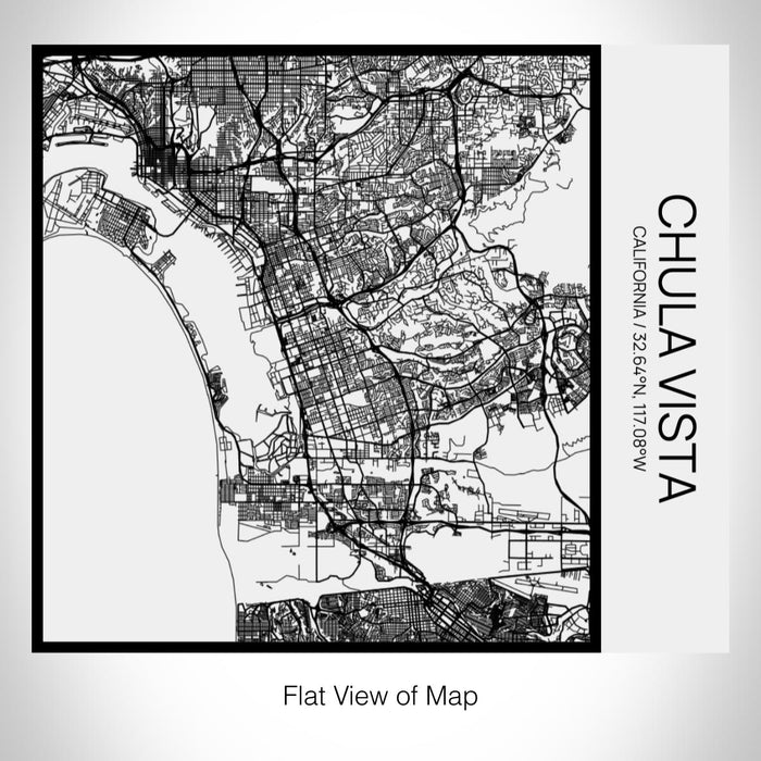 Rendered View of Chula Vista California Map on 17oz Stainless Steel Insulated Tumbler in Matte White with Tactile Lines