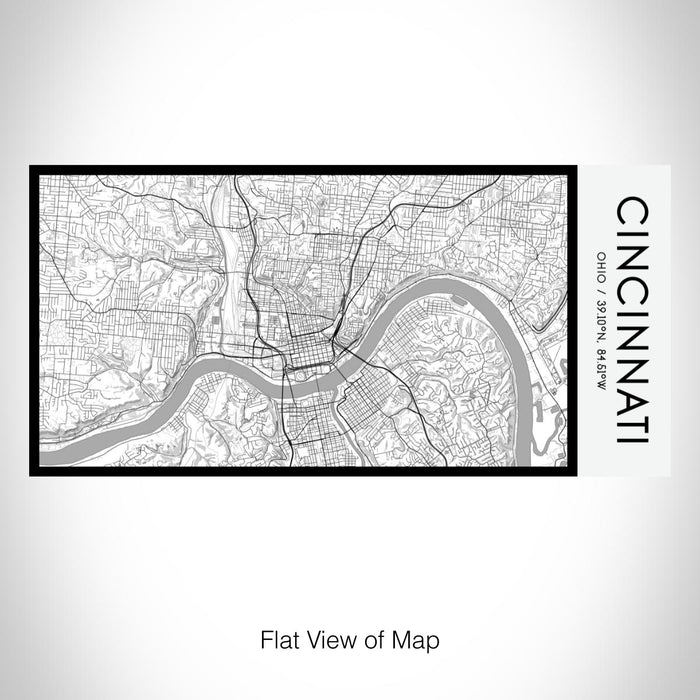 Rendered View of Cincinnati Ohio Map on 17oz Stainless Steel Insulated Bottle with printed classic style map