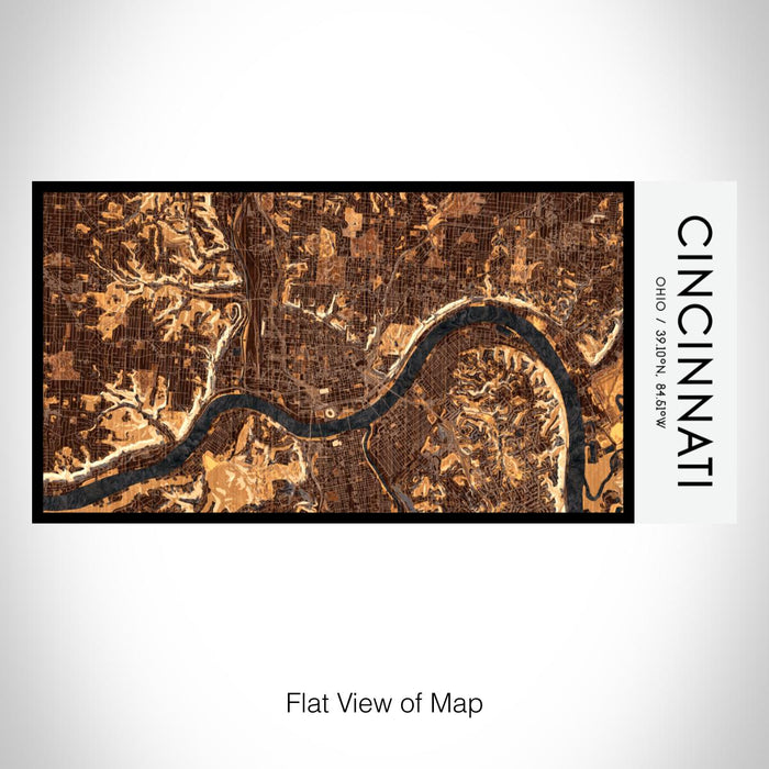 Rendered View of Cincinnati Ohio Map on 17oz Stainless Steel Insulated Bottle with printed ember style map