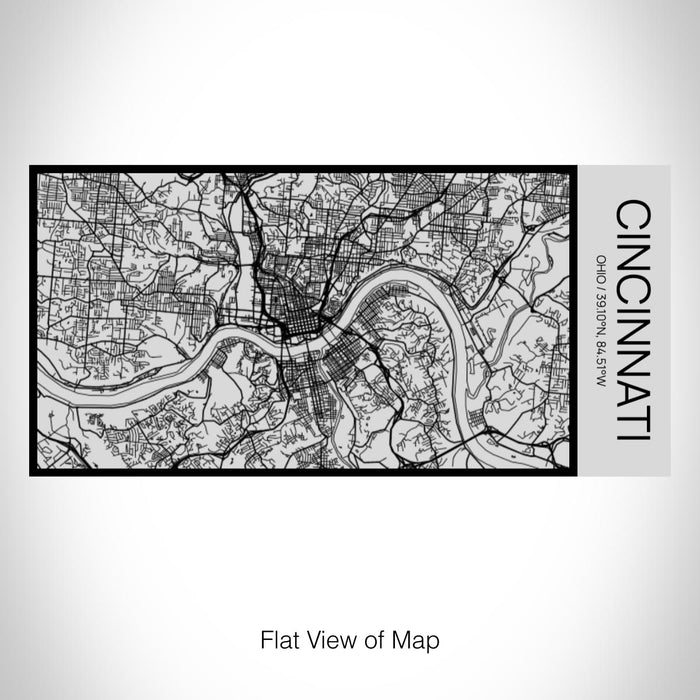 Rendered View of Cincinnati Ohio Map on 17oz Stainless Steel Insulated Cola Bottle in Stainless