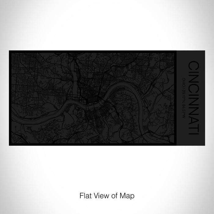 Rendered View of Cincinnati Ohio Map on 17oz Stainless Steel Insulated Cola Bottle in Stainless in Matte Black