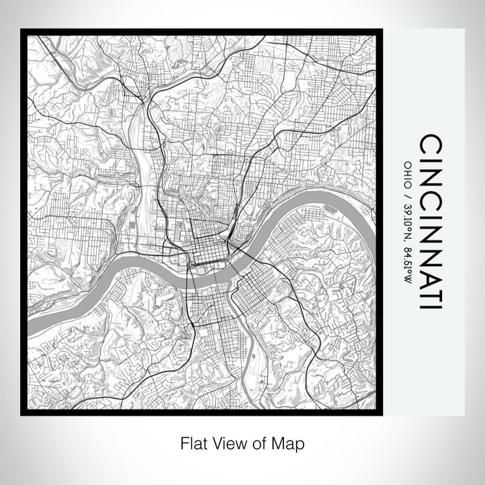 Rendered View of Cincinnati Ohio Map on 17oz Stainless Steel Insulated Tumbler in Classic Map Style
