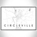 Circleville Ohio Map Print Landscape Orientation in Classic Style With Shaded Background