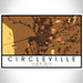 Circleville Ohio Map Print Landscape Orientation in Ember Style With Shaded Background