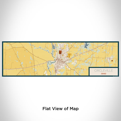 Flat View of Map Custom Circleville Ohio Map Enamel Mug in Woodblock