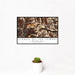 12x18 Cirque of the Towers Wyoming Map Print Landscape Orientation in Ember Style With Small Cactus Plant in White Planter