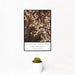 12x18 Cirque of the Towers Wyoming Map Print Portrait Orientation in Ember Style With Small Cactus Plant in White Planter