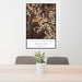 24x36 Cirque of the Towers Wyoming Map Print Portrait Orientation in Ember Style Behind 2 Chairs Table and Potted Plant